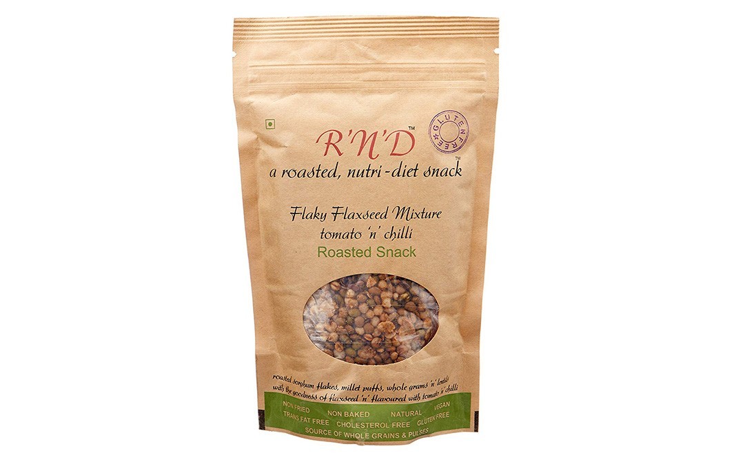 R'N'D Flaky Flaxseed Mixture Tomato 'n' Chilli Roasted Snack   Pack  125 grams